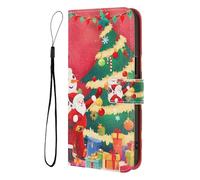 SNCLET Folio Flip Notebook Wallet Cover for TCL 60 SE Phone Case Christmas Style PU Leather Flip Cover Card Slots Magnetic Shockproof Soft Silicone TPU Shell for TCL 60 SE,Christmas Tree