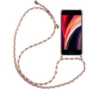 SNCLET Neck Cord Strap Lanyard Cover for vivo Y29s Corner Protection Case Lanyard Neck Strap Phone Holder Rubber Clear Transparent TPU Bumper Cover for vivo Y29s - Rose Gold