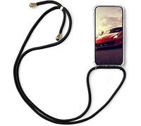 SNCLET Silicone Necklace Cover for ZTE Blade A72 5G, for ZTE Blade A72 5G Mobile Phone Case Chain Holder Neck Strap Cord Lanyard Neck Holder Bumper Case Shockproof Shell for ZTE Blade A72 5G Black