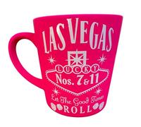 SNCO Hot Pink Las Vegas Mug - 16 oz Girls Trip Coffee Cup with Lucky 7 & 11 Dice Graphic, Funny Souvenir for Bachelorette Party or Girls’ Night