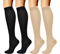 SNDE Compression Socks for Women & Men 2 Pairs, Flight Socks Compression Stockings Running Socks for Calf & Ankle Support, Sports, Flying, Maternity Pregnancy, Nurses, Travel.