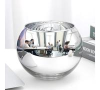 SNDEC Cubicle Accessories, 6'' Glass Candy Dish Desk Mirror to See Behind You, Home Office Aesthetic Table Vases Flower Pot, Cubicle Convex Desk Rearview Mirror Monitor