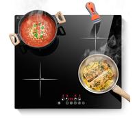 SNDOAS Induction Hob 4 Zones 60cm, 7000W Electric Hob with Boost Function | 60cm Built-in Cooktops, 9 Power Levels, Slide Touch Control, 99 Min Timer, Child Lock, No Plug, with Cleaning Scraper