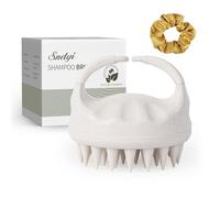 Sndyi Scalp Massager Shampoo Brush, Head Massager for Hair Growth, Scrubber with Soft Silicone Bristles, Wet Dry Scalp Brush, Beige