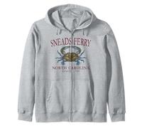 Sneads Ferry NC Blue Crab Town Since 1795 Maroon Letters Zip Hoodie