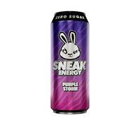 SNEAK Energy Drink Cans | Purple Storm with Brainberry | No Sugar. No Junk. Just Natural Caffeine, Focus-Boosting Nootropics in a Can | 500ml x 12