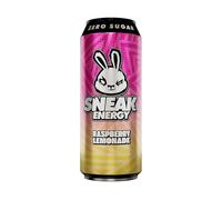 SNEAK Energy Drink Cans | Raspberry Lemonade with Brainberry | No Sugar. No Junk. Just Natural Caffeine, Focus-Boosting Nootropics in a Can | 500ml x 12