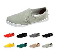 Sneaker Canvas Men's Low-Top Canvas Shoes Breathable Flat Slippers Slip on Loafer Soft Comfort Classic Espadrilles Moccasins Trainers Outdoor Casual Shoes Walking Shoes, light green, 9 UK