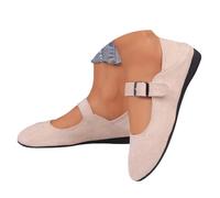 Sneaker Women's Shoes Comfortable Slippers with One Strap Ballet Flats that are Versatile - Comfortable Loafers for Everyday Use, White, 4 UK