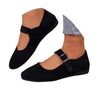 Sneaker Women's Shoes Comfortable Slippers with One Strap Ballet Flats that are Versatile - Comfortable Loafers for Everyday Use, black, 7 UK