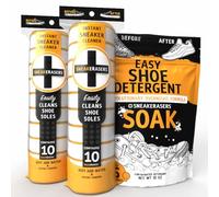 SneakERASERS Instant Sole and Sneaker Cleaner with Overnight Soak - Premium Shoe Cleaning Kit with Dual-Sided Sponges - Effective Shoe Cleaner for White Sneakers, Tennis Shoes - 20 Pack with Soak,