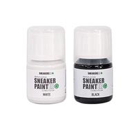 SNEAKERS ER Premium Leather Shoe Paint Pack - White and Black 30ml Flexible Sneaker Paint 2 Pack for Repair, Restore, and Customising Shoes