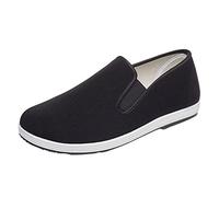 Sneakers Fashion Autumn Men Casual Shoes Flat Lightweight Comfortable Solid Color Shallow Slip On Style Black