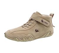 Sneakers for Men High Top Slip On Casual Trainers Lightweight Breathable Running Shoes High-Top Vintage Casual Walking Shoes Chic Sport Sneakers Comfort Flat Non Slip Hiking Trekking Trainers Khaki