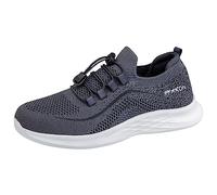 Sneakers For Men - Men Sports Shoes Fashionable Pattern And Pure Color Mesh Breathable Comfortable Lightweight Elastic Bland (Dark Gray, 7.5)