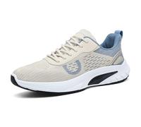 Sneakers for Men - Men's Breathable Mesh Running Shoes Lightweight Athletic Walking Sneakers Slip Comfortable Casual Gym Fitness Training Shoe Beige
