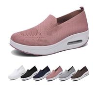 Sneakers for Women Orthopedic Platform Air Cushion Slip-On Walking Shoes Ladies Air Cushion Lightweight Breathable Knit Mesh Running Shoes Casual Trainers Tennis Sneakers-Pink||Numeric_8_Point_5