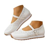 Sneakers Men - Chaussures Femme ajourées Type Mary Jane, Baskets Basses d’été Grande Taille, Bride réglable à Boucle, Dessus perforé, Semelle crantée, Confort loisirs Marche Ville quotidienne