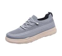 Sneakers Men's Loafer Walking Shoes Lightweight Sports Shoes Invisible Height Increased Trainers Low Shoes Canvas Trainers Fabric Shoes Fitness Shoes Breathable Slip-On Shoes, gray, 9.5 UK