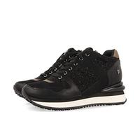 Sneakers Monocolor Off-White with Internal Wedge for Women lellig, Black/White, 5 UK