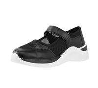 Sneakers Women Chunky Platform, Colorblock Mesh Breathable Sneakers Hook Loop Comfortable Trainers Slip On Trainers with Slip-Resistant Soles Lightweight Walking Running Shoe with Arch Support Black
