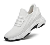 Sneakers Women Men Invisible Elevator Height 4" 10cm Boosting Increasing Orthopedic Shoes (White 10cm, Adult, Women, 5, Numeric, UK Footwear Size System, Medium)