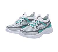 Sneakers Women Trainers Womens Comfy Ankle Support Mesh Orthopedic Trainers Breathable Wide Fitting Sneakers Lightweight Long Standing Work Shoes for Plantar Fasciitis Pain Relief Sky Blue