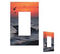 Sneaking Shark Wall Plate Cover Modern Decorative 1 Gang Light Switch Cover Unbreakable Receptacle Outlet Covers For Living Room Bedroom Home Decor 1 Gang