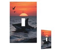 Sneaking Shark Wall Plate Cover Modern Decorative 1 Gang Light Switch Cover Unbreakable Receptacle Outlet Covers For Living Room Bedroom Home Decor Single Toggle