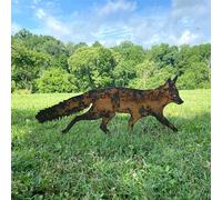 Sneaky Rustic Metal Fox Garden Decoration with Stakes, Rusty Metal Animal Yard Stakes Garden Outdoor Fox Decoration,The Best Housewarming Gift (16 inch)
