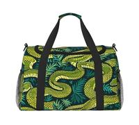 Sneaky Snake Print Travel Duffel Bag for Men & Women, Foldable Travel Bags and Spacious Weekender Tote Bag for Storage Toiletry Luggage Personal Item, Black, L
