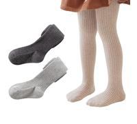 Snegyu Multi Pack Warm Tights for Girls Plain Color Strip Tights School Socks Leggings Cotton Rich Baby Girl Toddler Thick Knit Pantyhose for 5-8 Years