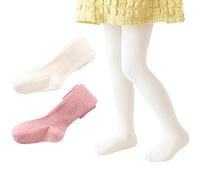 Snegyu Multi Pack Warm Tights for Girls Plain Color Strip Tights School Socks Leggings Cotton Rich Baby Girl Toddler Thick Knit Pantyhose for 3-5 Years