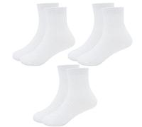 Snegyu Unisex Kids School Socks, 3 Pairs, White, Age 5-8 Years, Ankle Length, Cotton/Spandex, Casual, Solid, Minimalist, Moisture Wicking, Hand Wash Only