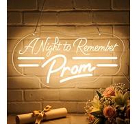 Sneignon “A Night to Remember Prom” Neon Sign,Prom Night Neon Sign,USB Powered Dimmable LED Neon Light for Teen Room,Graduation Party, Prom Night Decoration,Photo Backdrop,Party Wall Decor