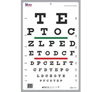 Snellen Optometric Chart with Red Green Lines 20 Feet (6 Meters)