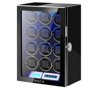 SNEOLTJN Watch Winder for 6/9/12 Slots Automatic Watches,Ultra-Quiet Japanese Motors, Built-in LED Illumination and LCD Touchscreen Control