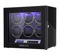 SNEOLTJN Watch Winder for 6/9/12 Slots Automatic Watches,Ultra-Quiet Japanese Motors, Built-in LED Illumination and LCD Touchscreen Control