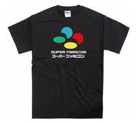 SNES Inspired Super Famicom Japanese Decal Tribute Men T-Shirt Cotton Short Sleeve Shirt Size XXL Black