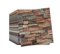 Snewvie 30pcs 3D Wall Panels 38×35cm Brick Wallpaper Self Adhesive DIY Wall Stickers Waterproof PE Foam Panel Wall Tiles for Bedroom Kitchen Living Room Bathroom Home Decor,Roman red
