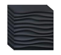 Snewvie 3D Wall Panels Decorative PVC Panels 12" x 12" Removable 3D Tile Matt Black Panels Wallpaper 8mm Thick Soundproof Waterproof Wall Sticker for Livingroom Bathroom,20 Pack