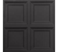 Snewvie 3D Wood Effect Wallpaper Wooden Panel Frame Realistic Textured Retro Embossed Black Tartan Wallpaper for Living Room Feature Wall Bedroom,Black
