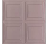 Snewvie 3D Wood Effect Wallpaper Wooden Panel Frame Realistic Textured Retro Embossed Cream Tartan Wallpaper for Living Room Feature Wall Bedroom,Pink