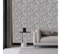 Snewvie Grey 3D Wallpaper Modern Abstract Curve Glitter Stripe Textured Wallpaper Feature Gothic Ideas Vintage Mural for Adults Living Room Bedroom