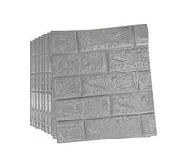 Snewvie Grey 50 PCS Peel and Stick Wall Panels Self Adhesive 3D Grid Brick Wall Panels 38X35cm 3D Waterproof PE Foam Removable DIY Ceiling Covering for Home/Office Decoration