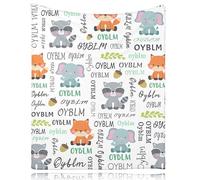 Snewvie Personalised Baby Blankets with Name,Custom Soft Flannel Blanket for Girl,Boys,Kids,Adult,Customised Blankets with Printed Animals Gifts for Baby Shower Christmas Birthday(A1)