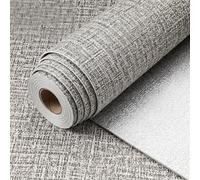 Snewvie Self Adhesive Wallpaper,Grey Linen Wallpaper 10 Rolls 50 * 280cm 3mm Thicken Peel and Stick Thermal Insulation Wall Paper Stick on Wall Paper for Bedroom Livingroom Ceilings Kitchen