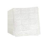 Snewvie White 40 PCS Peel and Stick Wall Panels Self Adhesive 3D Grid Brick Wall Panels 38X35cm 3D Waterproof PE Foam Removable DIY Ceiling Covering for Home/Office Decoration