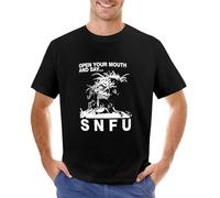 SNFU Open Your Mouth T Shirt Boys t Shirts Custom t Shirts Anime Clothes Plus Size Tops Men Clothing Black L