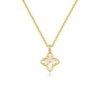 SNGIA Women's 18K Gold Plated Pendant Necklace Cubic Zirconia Crystal Enamel Tiger Eye Heart Evil Eye Flower Butterfly Bar Charm Necklace Dainty Statement Jewelry for Women